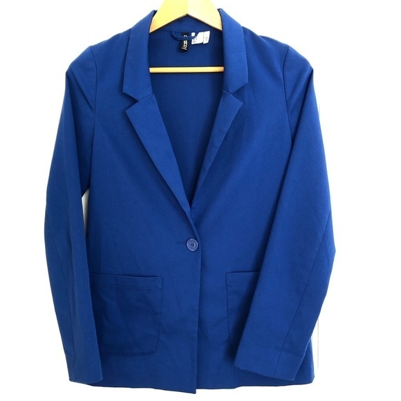 H&M Cobalt Blue Blazer, light weight. Fall Feminine Size  4 Small - Picture 6 of 6